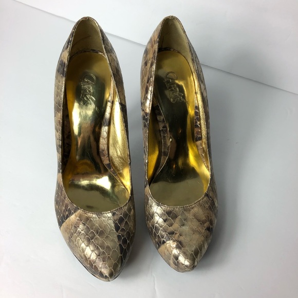 Carlos Santana Faux Snakeskin Stilettos Heels - Picture 7 of 8